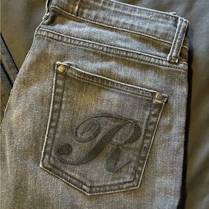 Rockstyle black/dark grey Women's Jeans size 29/35 Long Tall low rise Distressed